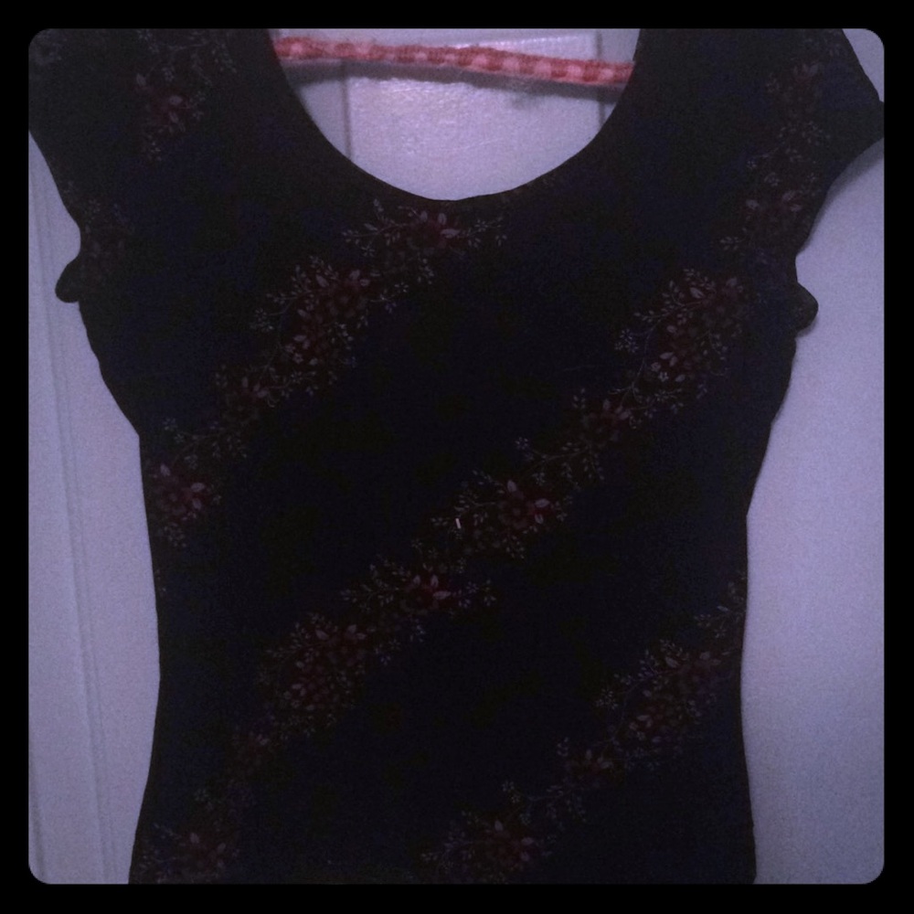 Black top with flowers
